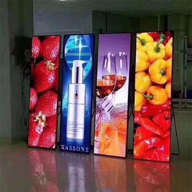 Écran d'affichage d'affiche LED numérique à haute luminosité, mobile en usine, intérieur P2 P2.5, différentes tailles