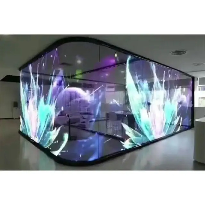 Écran d'affichage à LED souple en verre flexible haute définition transparent